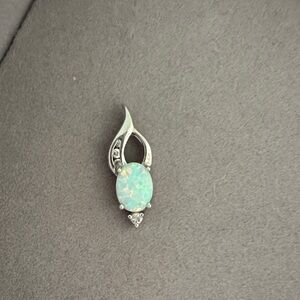 Elegant Silver Opal Pendant